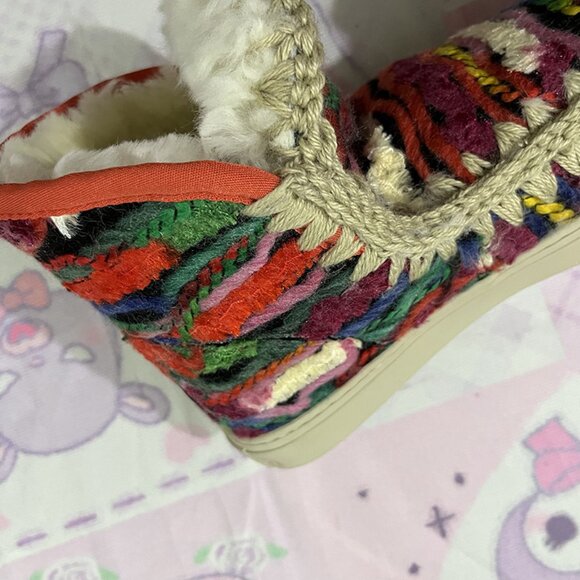 Mou Colorful Wool Yarn Snow Boots - Picture 7 of 9